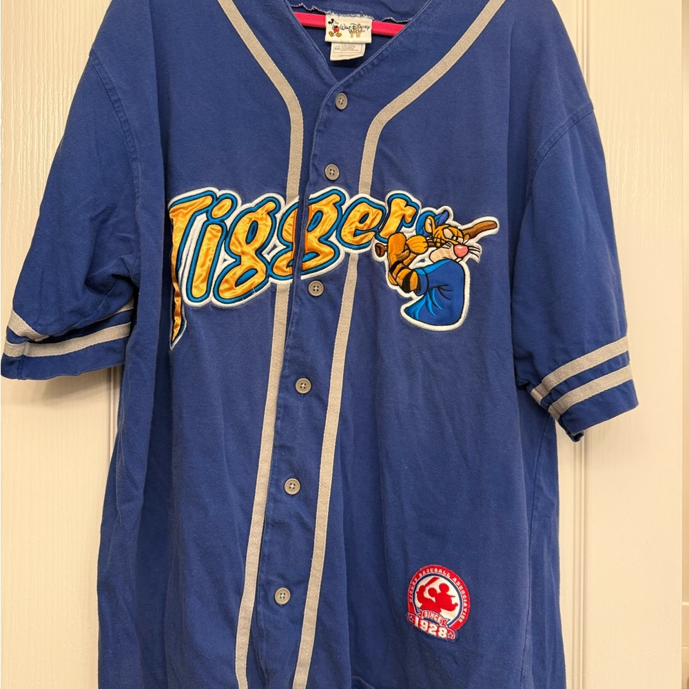 Disney Tigger Button Baseball Jersey Down Shirt 2X